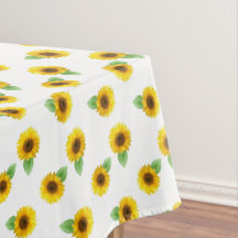 Solblommor på vit tablecloth
