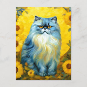 Solblommor Persian Cat Vykort