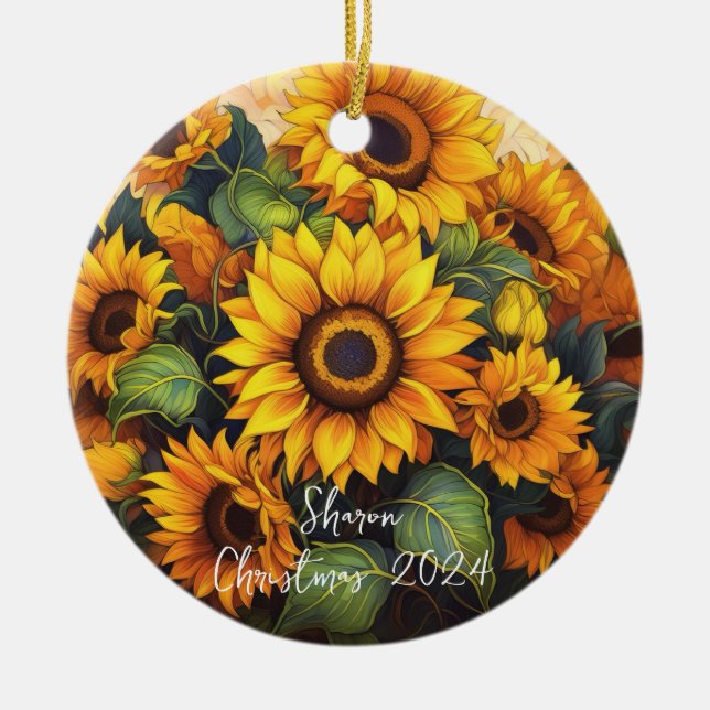 Solblommor Personlig Ornament (Framsidan)