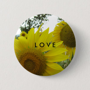 Solblommor Photo Kärlek Badge Knapp