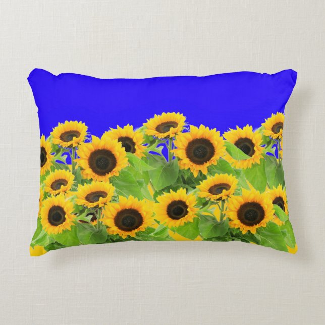 Solblommor Pillow Ukraina Flagga Colos - Freedom Prydnadskudde (Framsidan)