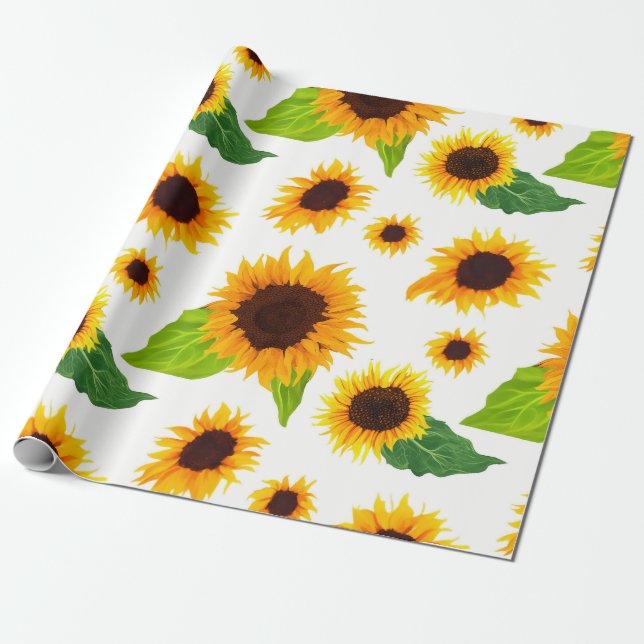 Solblommor Presentpapper (Utrullad)