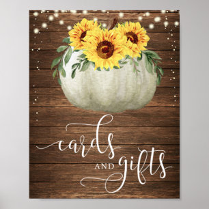 Solblommor Pumpkin Cards and Gifts Sign Poster