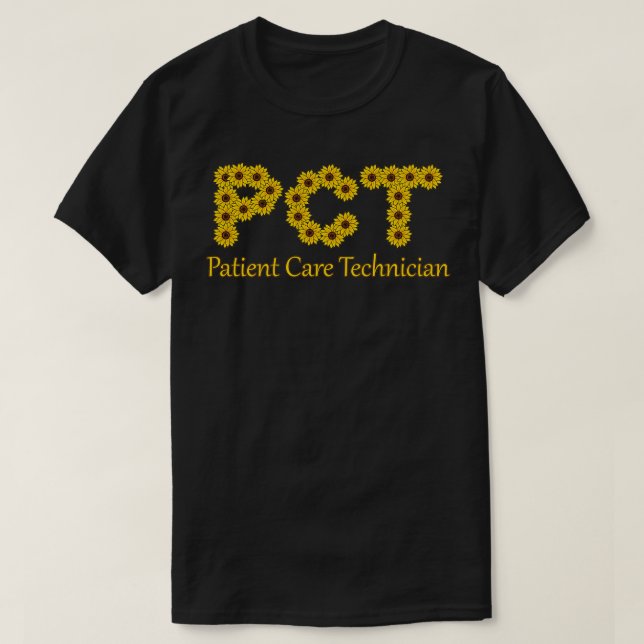 Solblommor Retro Chic Brev PCT Patientvårdstec T Shirt (Design framsida)