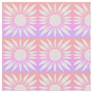 Solblommor Rosa Tile Mönster Tyg