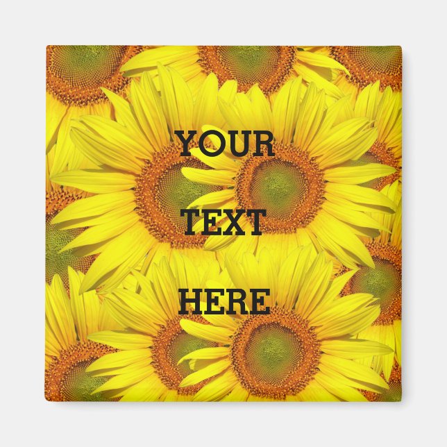 Solblommor Rustic Blommigt Sommar Gult Bröllop Magnet (Framsidan)