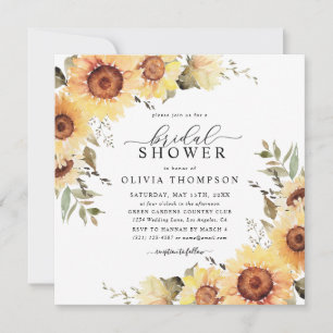 Solblommor Rustic Fall Blommigt Boho Möhippa Inbjudningar