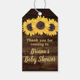 Solblommor Rustic Fall Favors Gift Märkre Wood Presentetikett