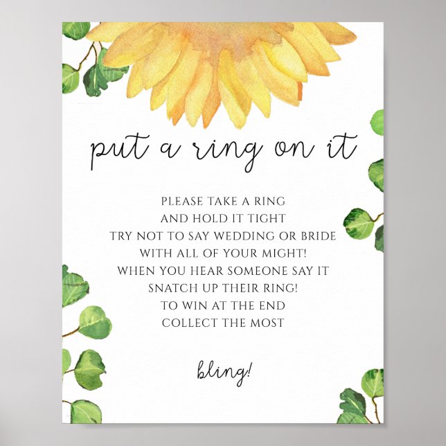 Solblommor sätter ring på spel poster (Framsidan)