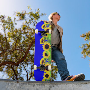 Solblommor Skateboard - Ukraina Flagga Färg