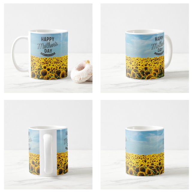Solblommor Snyggt Elegant Bästa Mamma någonsin Blo Kaffemugg (Sunflowers Stylish Elegant Best Mom Ever Floral mugs)
