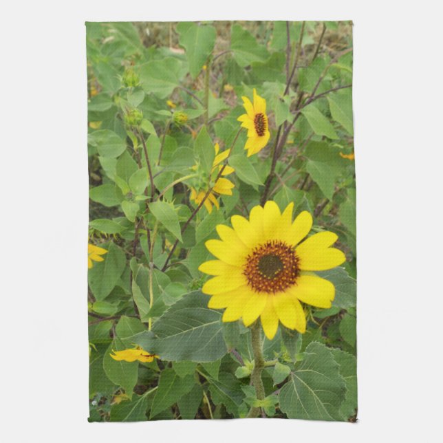 Solblommor som blåser i Vinden, Kökshandduk (Vertikal)
