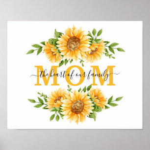 Solblommor som ges till Mamma Mors dag-födelsedage Poster