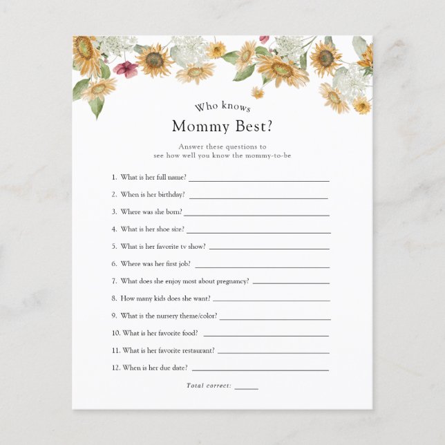 Solblommor som känner Mamma bäst (Framsida)