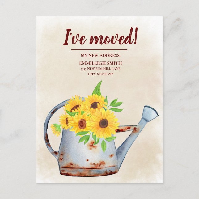 Solblommor som vattnar kan ändra vattenfärgen i Ad Vykort (Framsida)