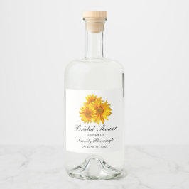 Solblommor SommarGultens Blommigt Möhippa Spritflaskor Etikett