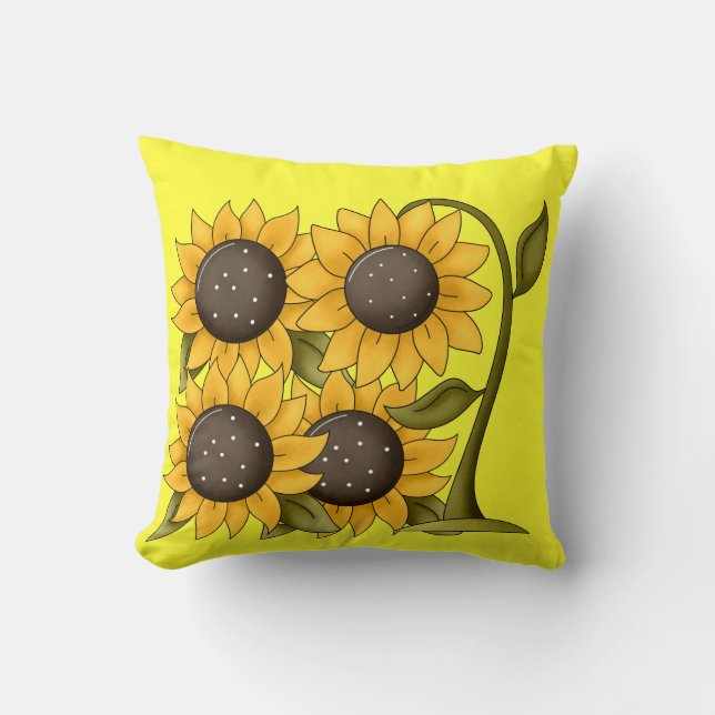 Solblommor Springtime Dekorativ kudde Home Decor (Framsida)