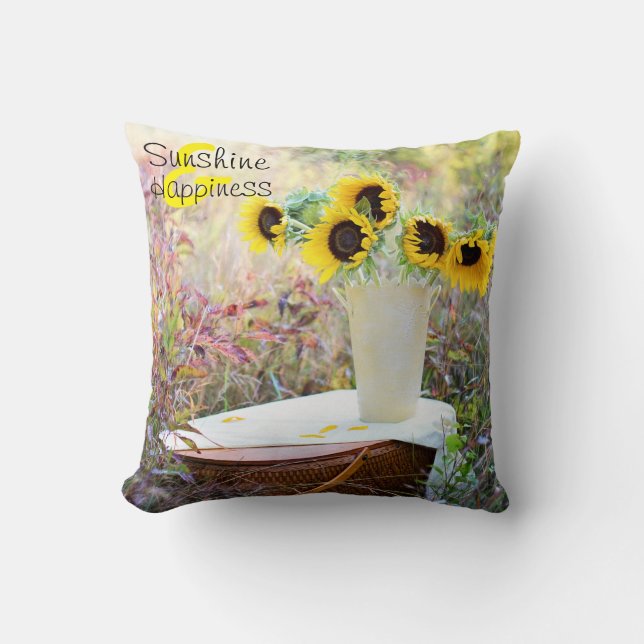 Solblommor Sunshine & Happity Kudde (Framsida)