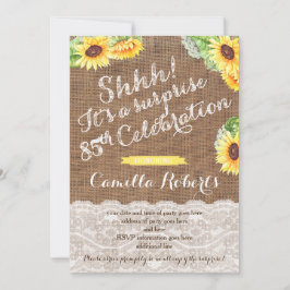 Solblommor Surprise 85:e Födelsedagsfest Cards Inbjudningar