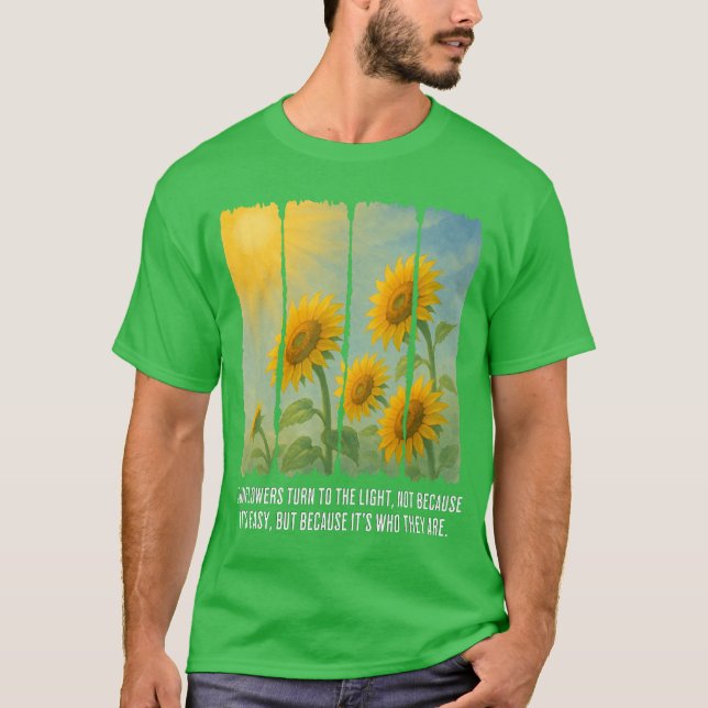 Solblommor svänger till ljus t shirt (Framsida)