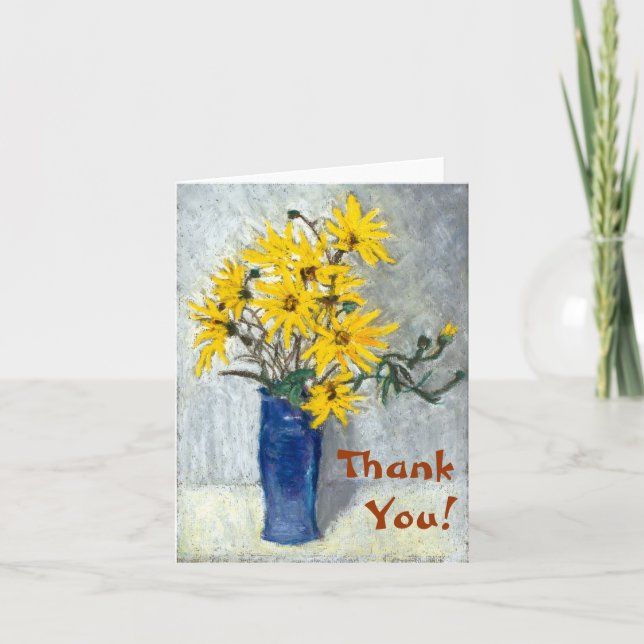 Solblommor 'Tack' Notecard Tack Kort (Framsida)