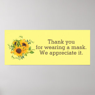 Solblommor tack vare Wearing Mask Business Poster