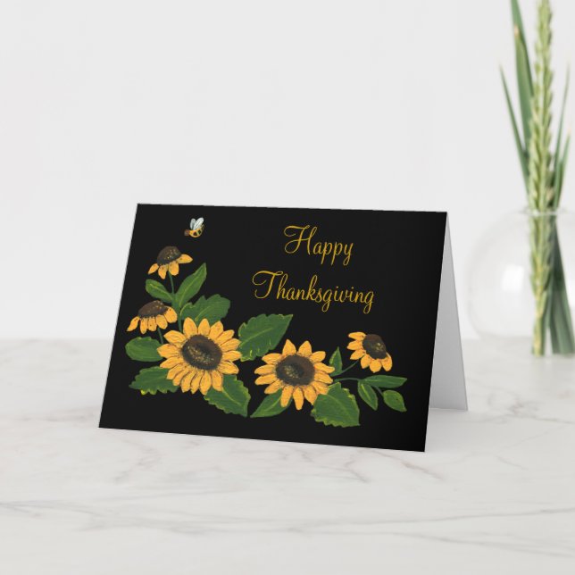 Solblommor, Thanksgiving Card Helgkort (Framsida)