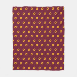 Solblommor Throw Blanket (Barn Red & Guld) Fleecefilt