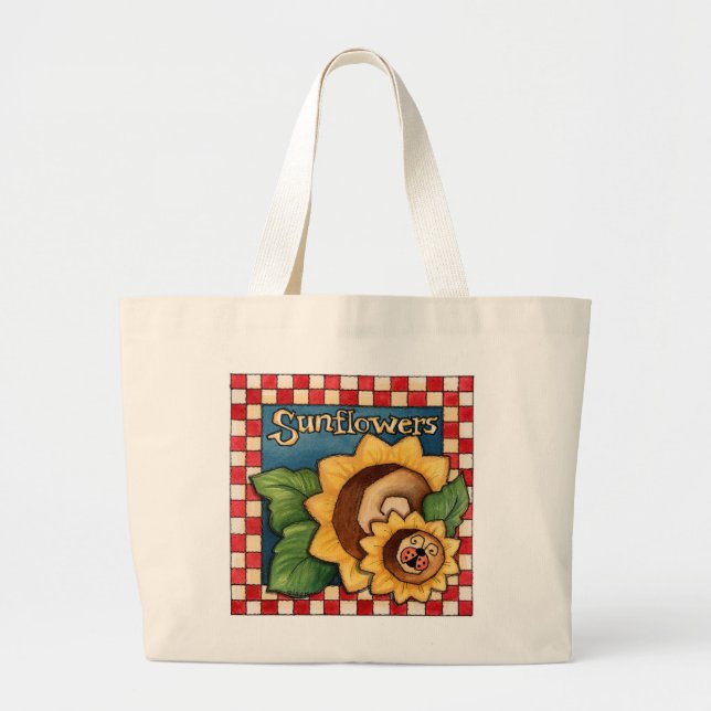 Solblommor - Tote Bag Jumbo Tygkasse (Framsidan)