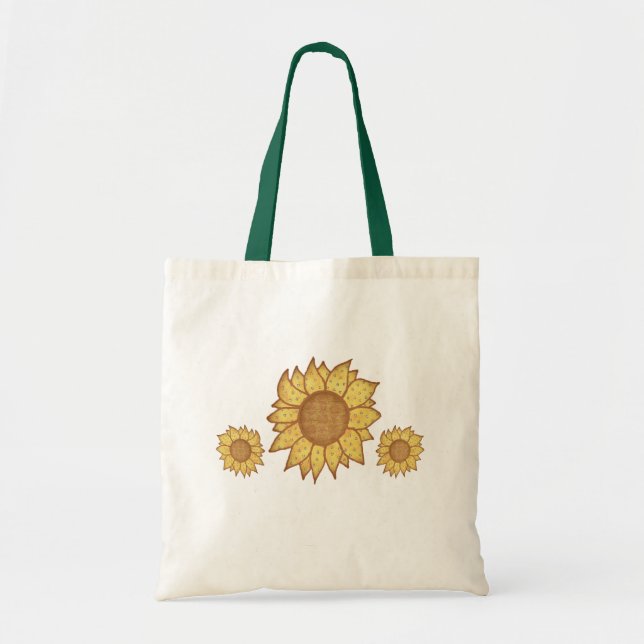 Solblommor Tote Bag Tygkasse (Framsidan)