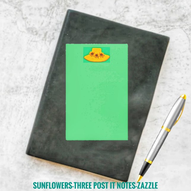 Solblommor tre post-it block (Skapare uppladdad)
