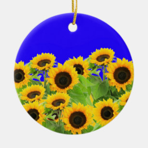 Solblommor - Ukrainas Flagga Peace Freedom Ukraina Julgransprydnad Keramik