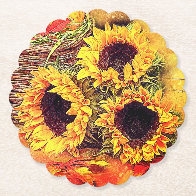 Solblommor Underlägg Papper (Framsida)