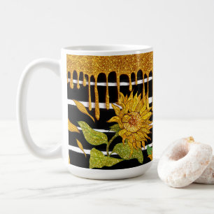 Solblommor, unika och vismliknande kaffemugg