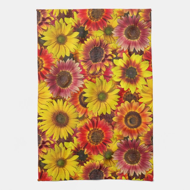 Solblommor utan Mönster Kökshandduk (Vertikal)