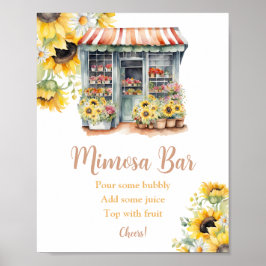 Solblommor utanför Möhippan Mimosa Pub Poster