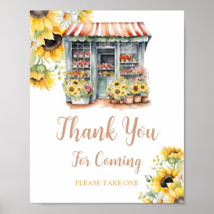 Solblommor utanför Tacken för Möhippa av marknaden Poster
