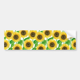 Solblommor, vattenfärg bildekal