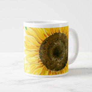 Solblommor, vattenfärg jumbo mugg