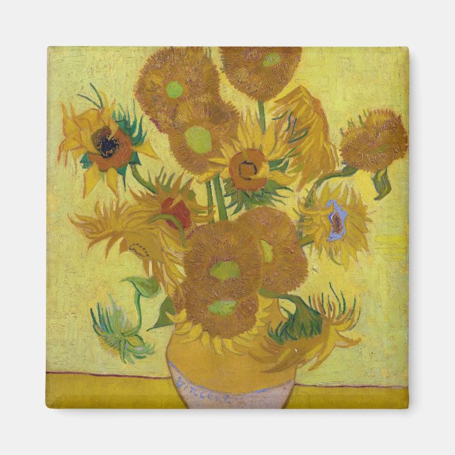 Solblommor, Vincent van Gogh, 1889 Magnet (Framsidan)