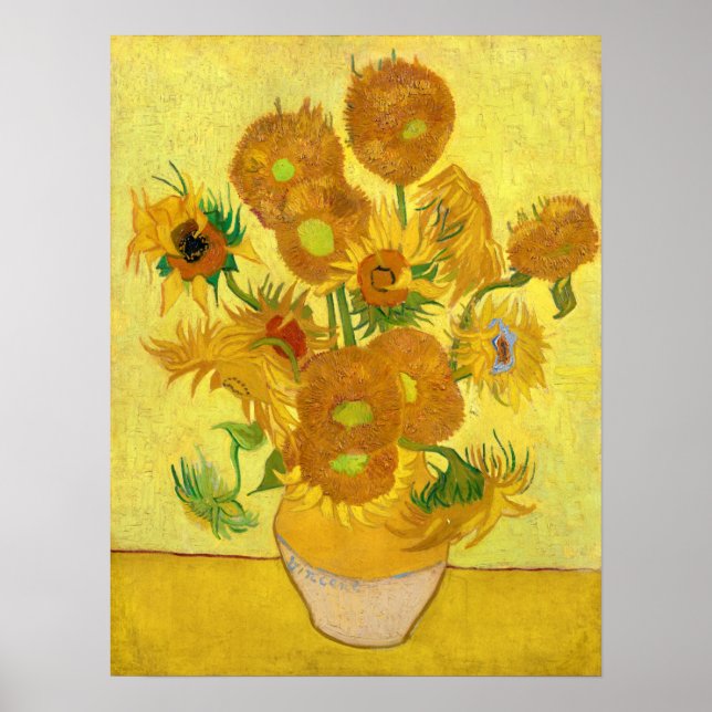 Solblommor, Vincent van Gogh Poster (Framsidan)