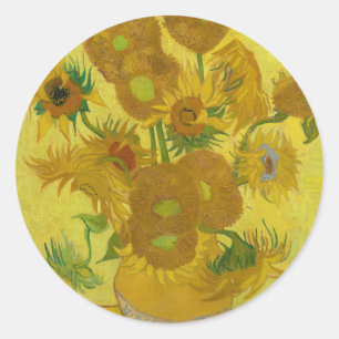 Solblommor - Vincent van Gogh Runt Klistermärke