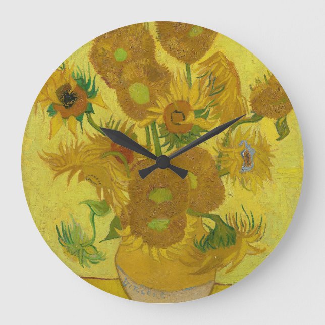 Solblommor - Vincent van Gogh Stor Klocka (Framsida)