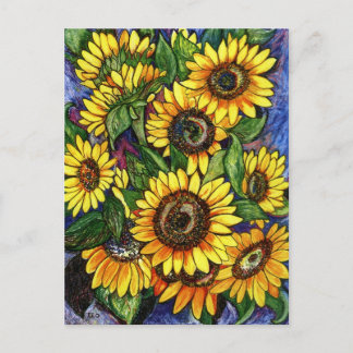 Solblommor Vykort