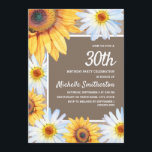 Solblommor White Daisys Burlap 30års födelsedag Inbjudningar<br><div class="desc">Rustisk gult och bruna solblommor och vita daisy med vacker grönt lämnar på en kallelse till 30års födelsedag-parti som kallas till en burlap-format för kvinnor. Perfekt för sommar eller fall i firande. Kontakta oss för hjälp med anpassning eller för att begära matchande produkter</div>