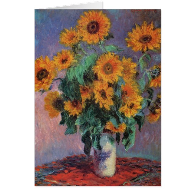Solblommornas Bouquet av Claude Monet Hälsningskort (Framsidan)