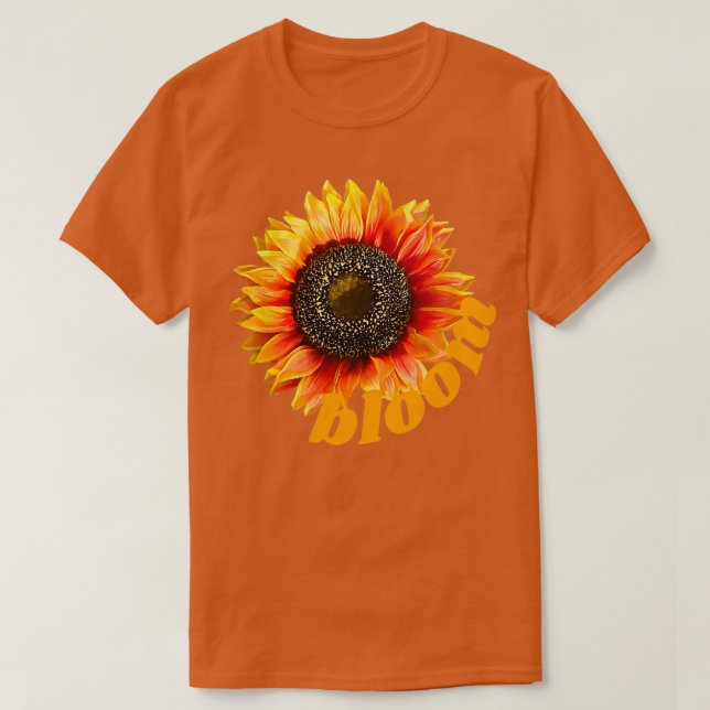 Solblomsblomma, liten solrosblomma t shirt (Design framsida)