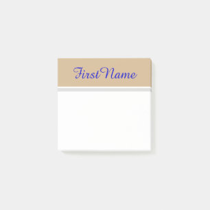 Solbränd bakgrund med namn för post-it block