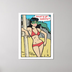 Solbränd Beach Bunny Bikini Flicka • Vad är Upp Nö Canvastryck