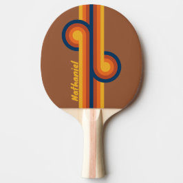 Solbränd lera randig loop med namn pingisracket